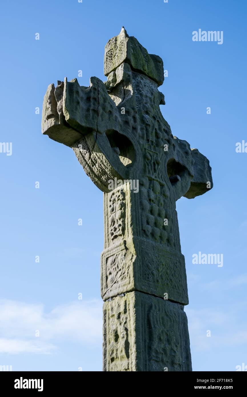 Ardboe High Cross in northern Ireland on the shore of Lough Neagh Stock Photo