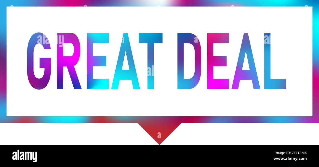 great deal stamp tag speech bubble. sign. great. deal Stock Vector