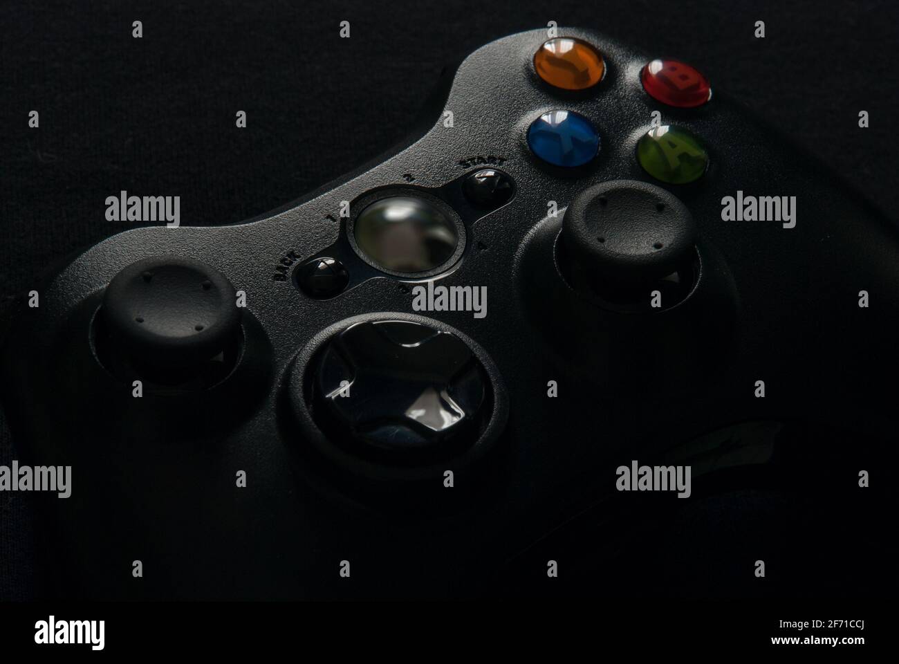 Gamepad on black background - close up studio shot Stock Photo