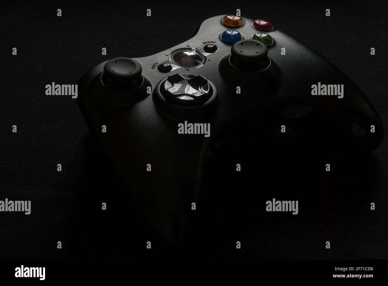 Gamepad on black background - close up studio shot Stock Photo