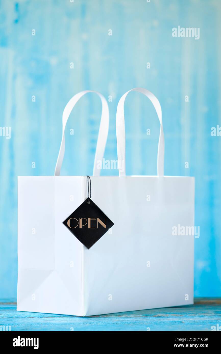 Reopening shops after the coronavirus bag with open