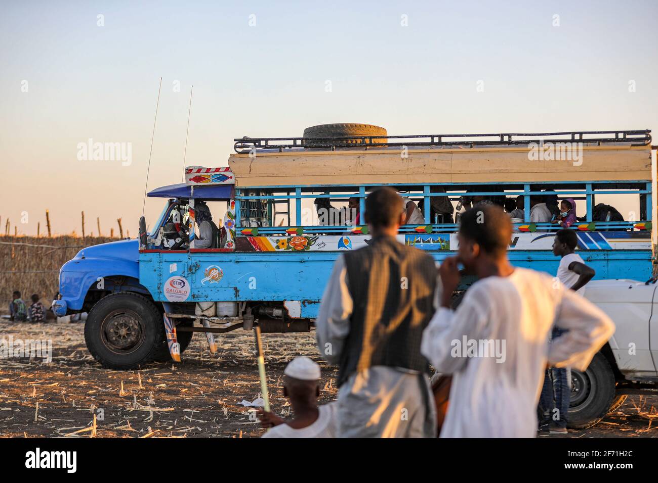 Ethiopian refugees migrated to Sudan and live in refugee camp Stock Photo