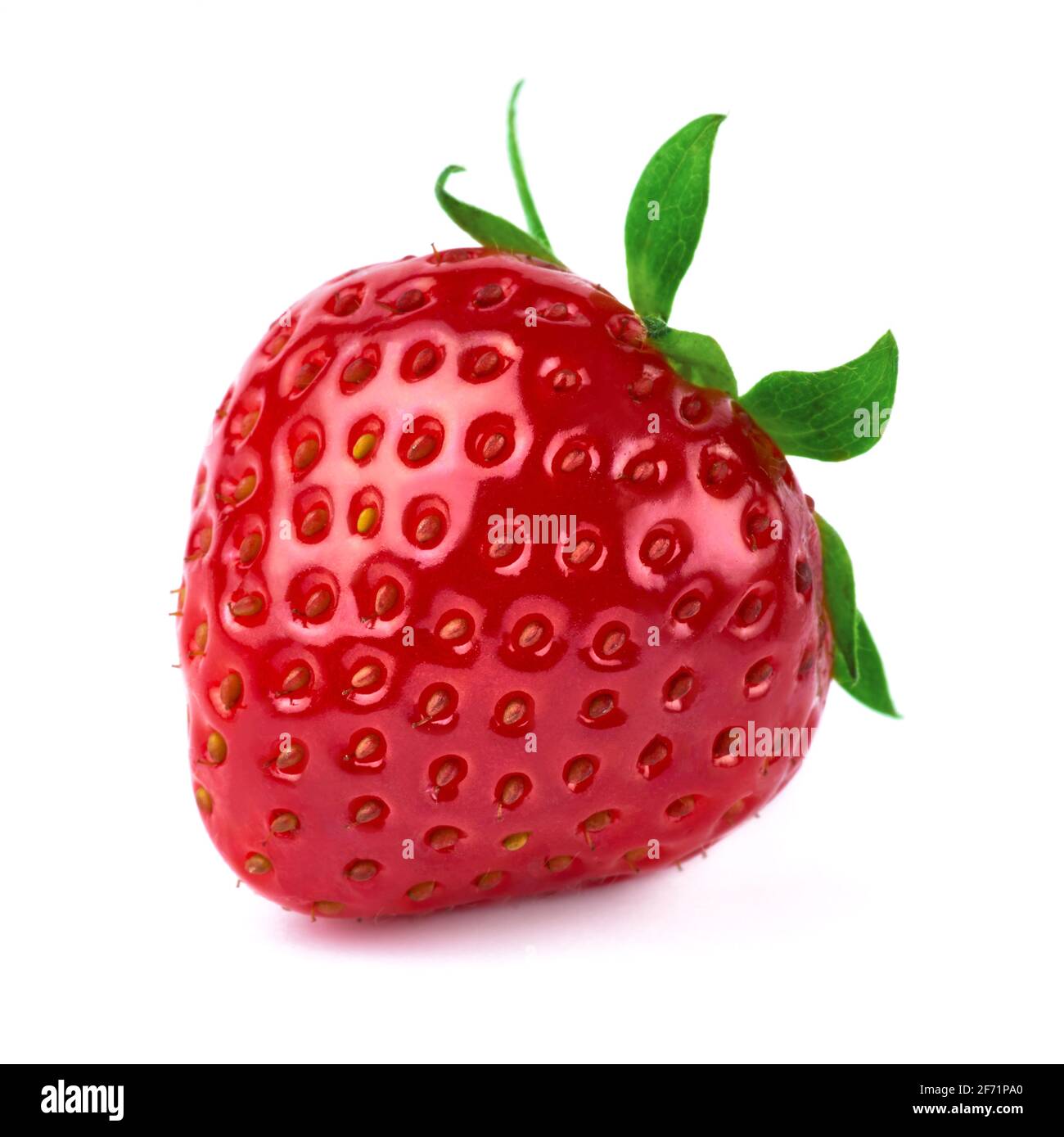 Studio macro shot of Fresh strawberry isolated on white background ...