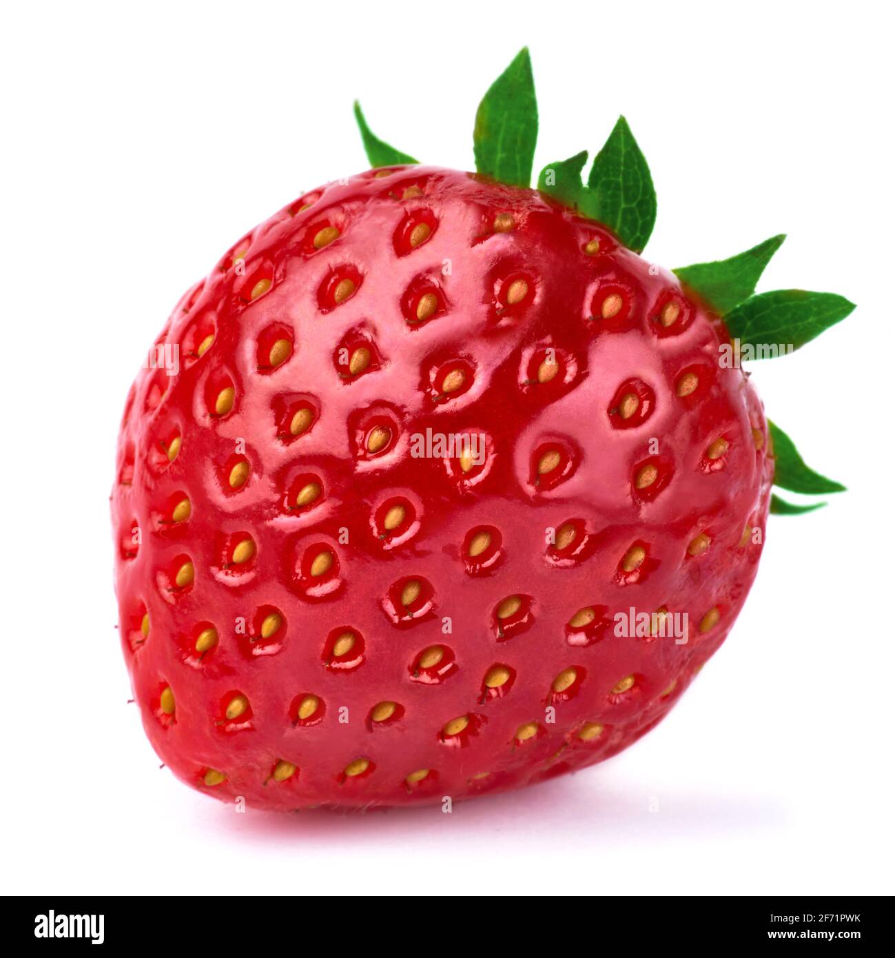 Studio macro shot of Fresh strawberry isolated on white background ...