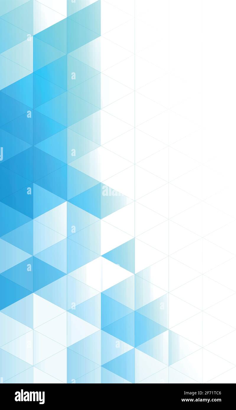 Abstract white and blue background, many triangles - Vector illustration Stock Vector
