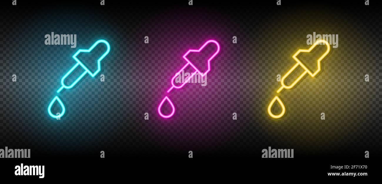 Telephone vector neon icon set Stock Vector