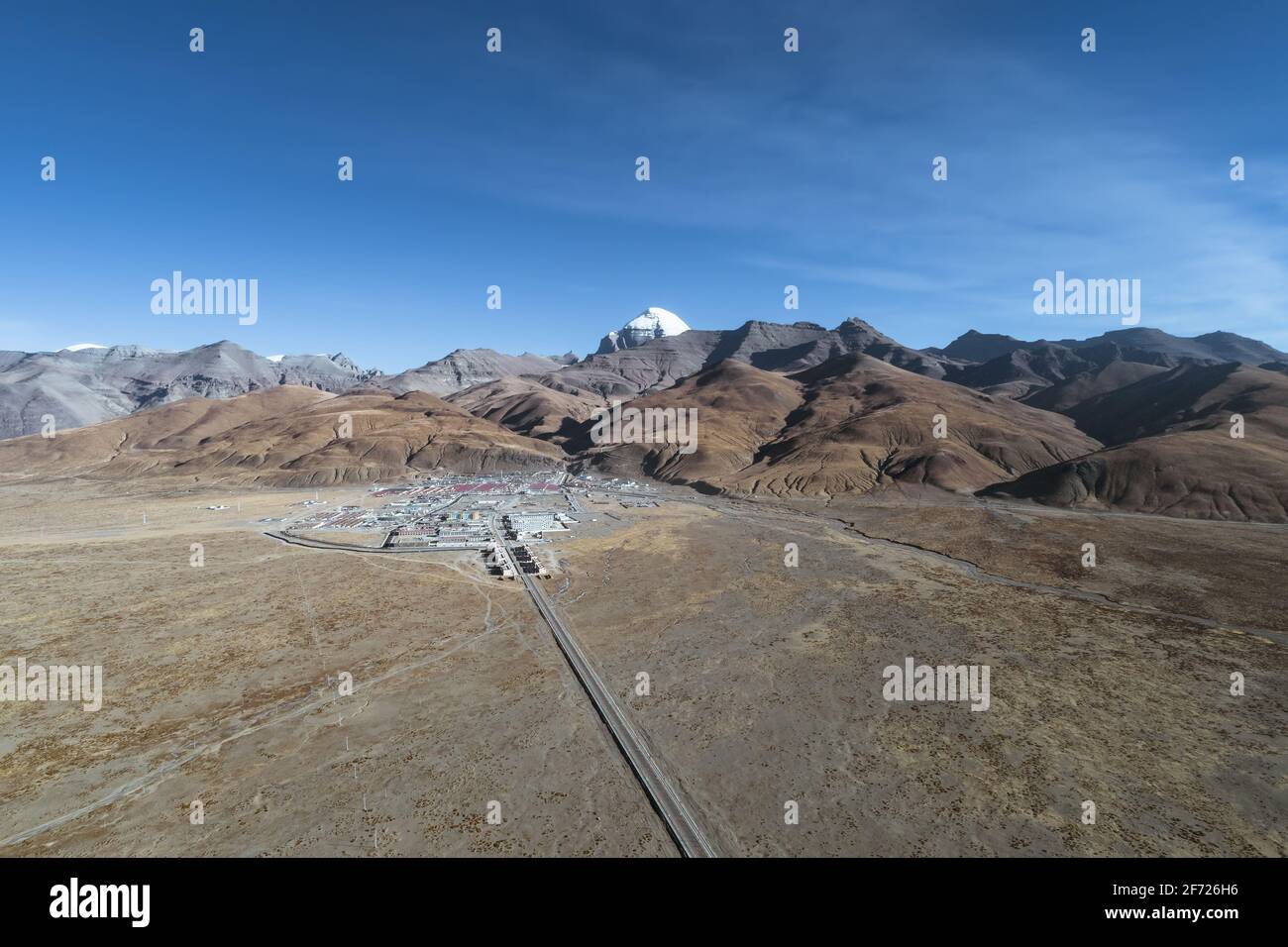 Aerial photo of Mount Kailash and its nearby towns Stock Photo Alamy