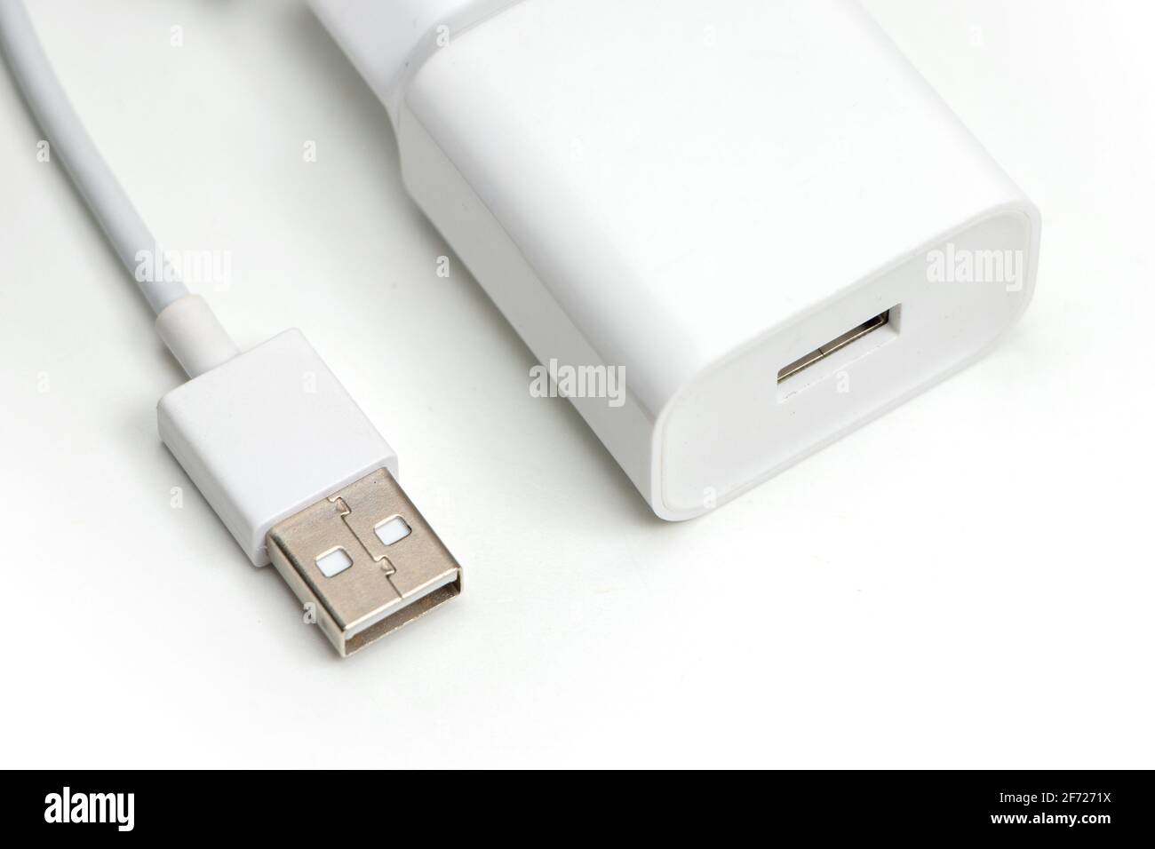 White USBLightning mobile charging cable Stock Photo Alamy