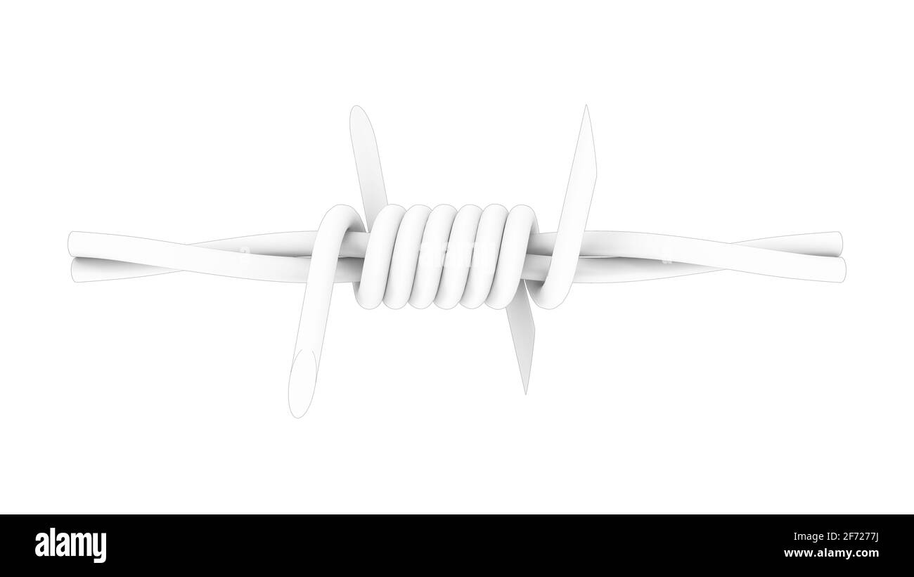 3D rendering of barbed wire isolated on white background Stock Photo ...