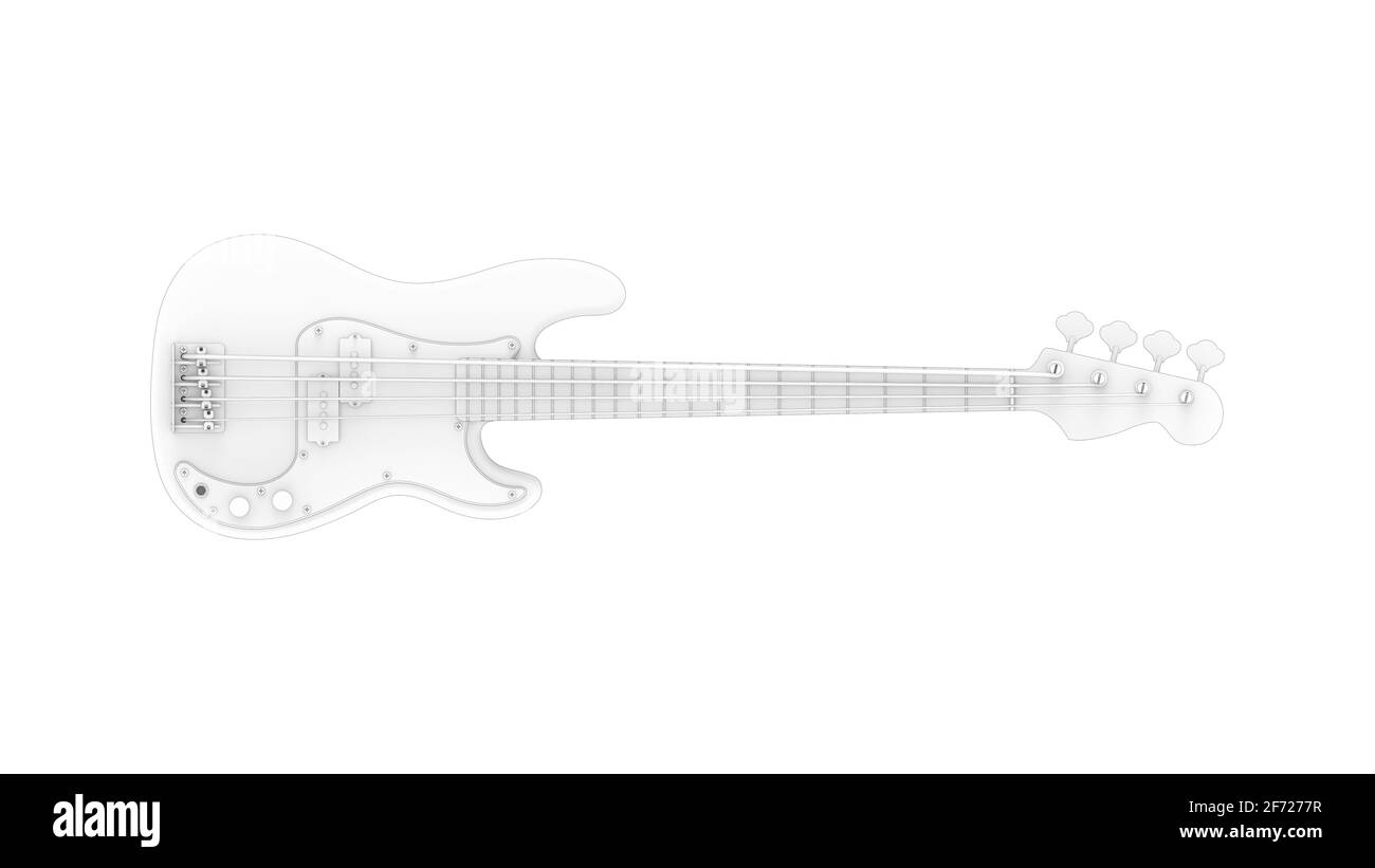 3d rendering of a electric guitar technical line drawing isolated Stock Photo Alamy