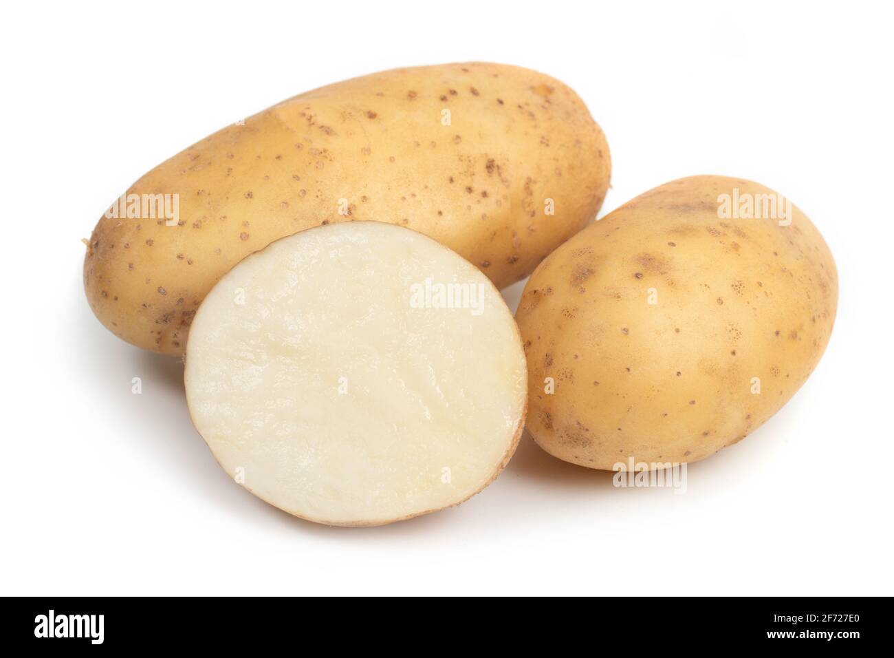 Isolated potatoes. Whole potatoe and cut isolated on white background Stock  Photo - Alamy