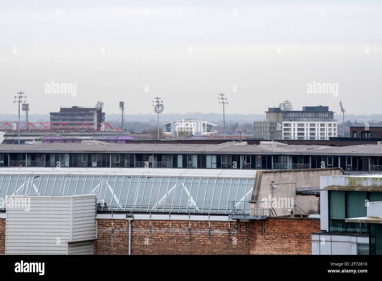 South of Nottingham City, captured from the roof of the new Nottingham College City Hub, Nottinghamshire England UK Stock Photo