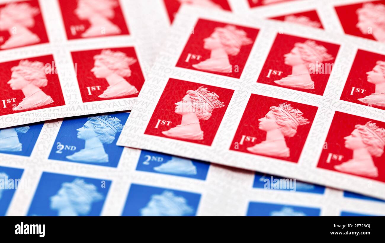 Royal Mail 1st & 2nd Class Stamps Stock Photo Alamy