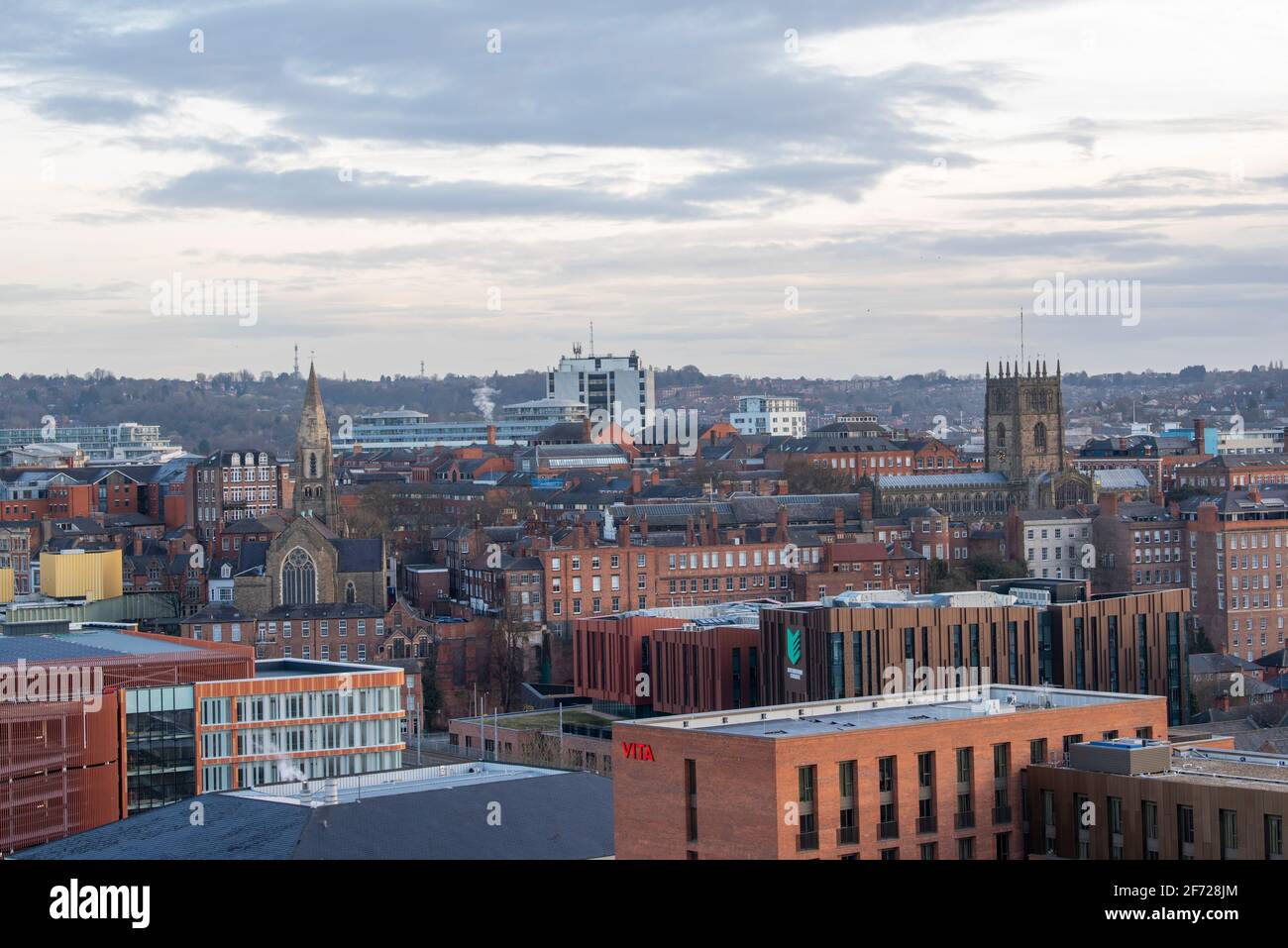 Nottingham City, viewed from the roof of the Unity Square development ...