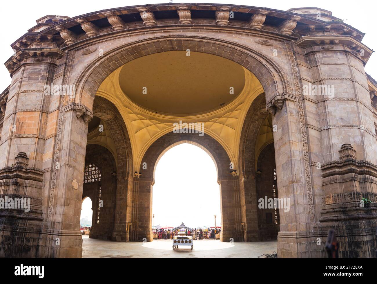 Panoramic closeup image of Gateway of India Mumbai, Maharashtra, built in Indo-Saracenic style. Stock Photo