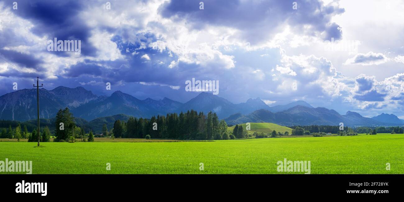 Alps mountain landscape Bavaria Germany Stock Photo