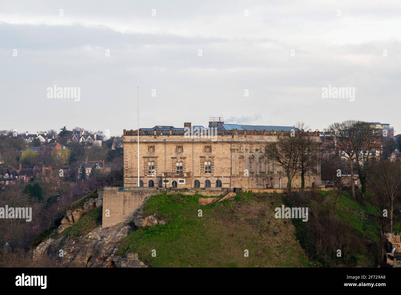 Nottingham Castle, viewed from the roof of the Unity Square development ...