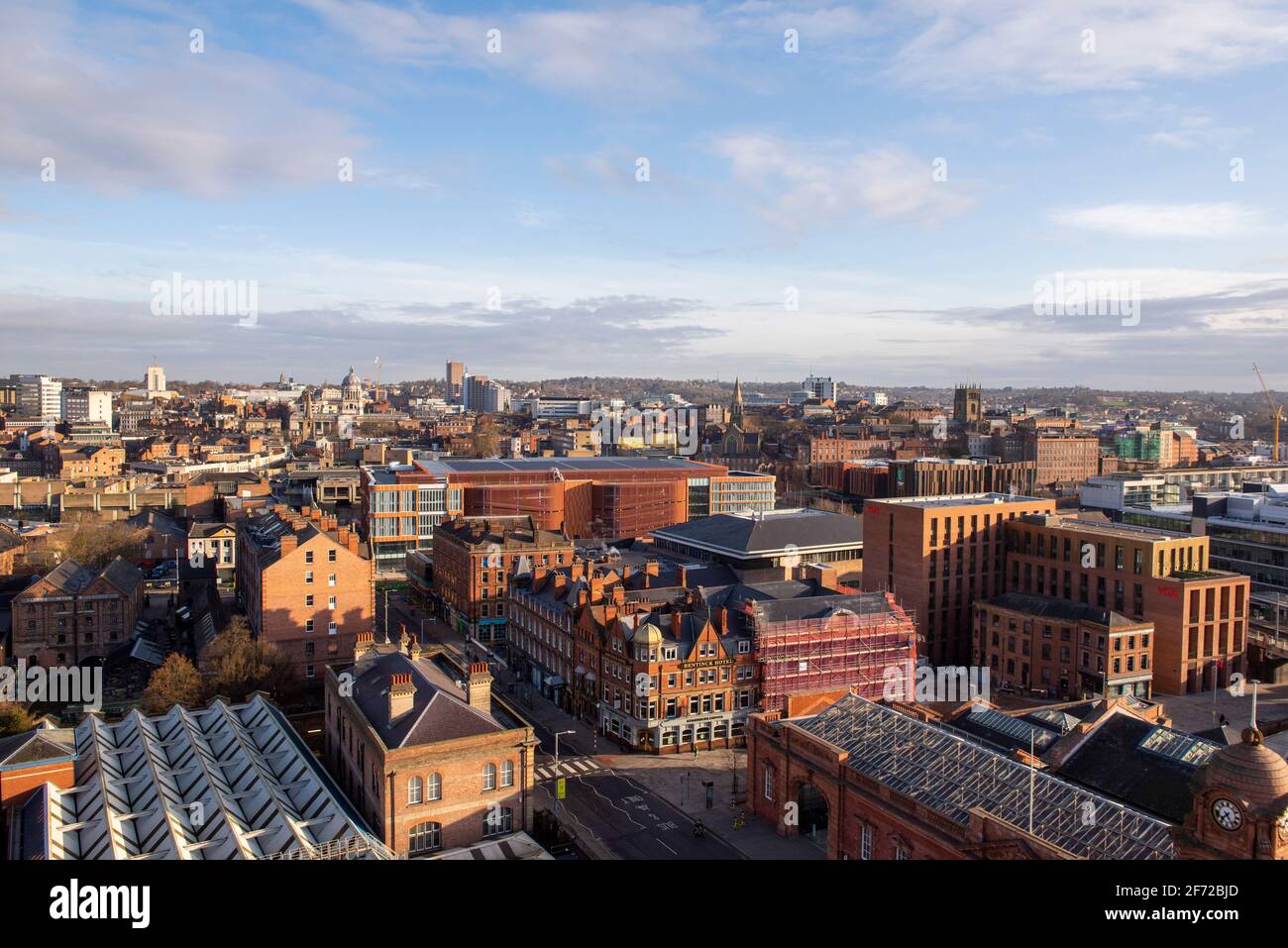Nottingham City, viewed from the roof of the Unity Square development ...