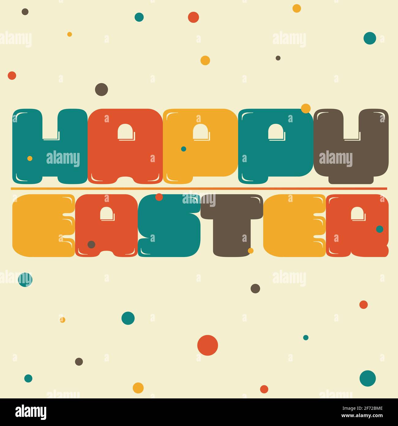 Happy Easter - multicolored vector lettering. Design element. Stock Vector