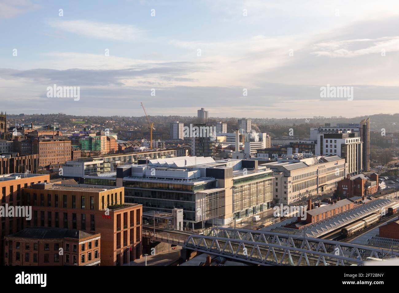 Nottingham City, viewed from the roof of the Unity Square development ...