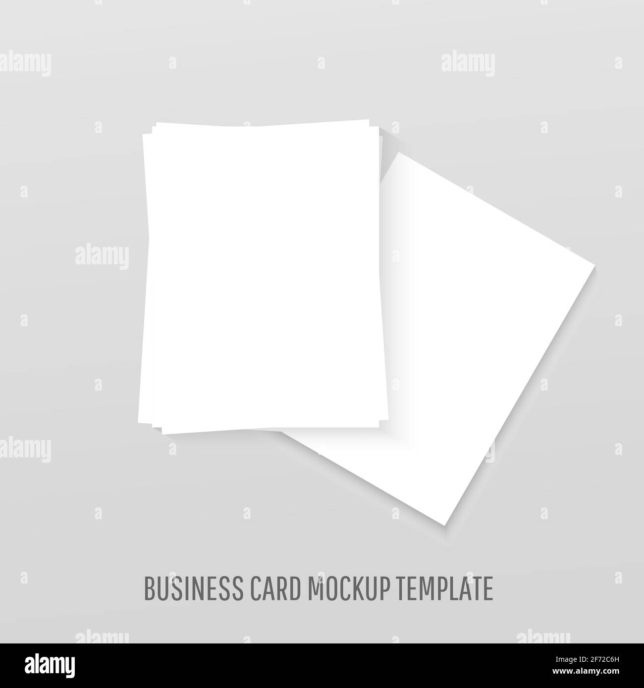 White blank business cards mockup realistic template mockup with