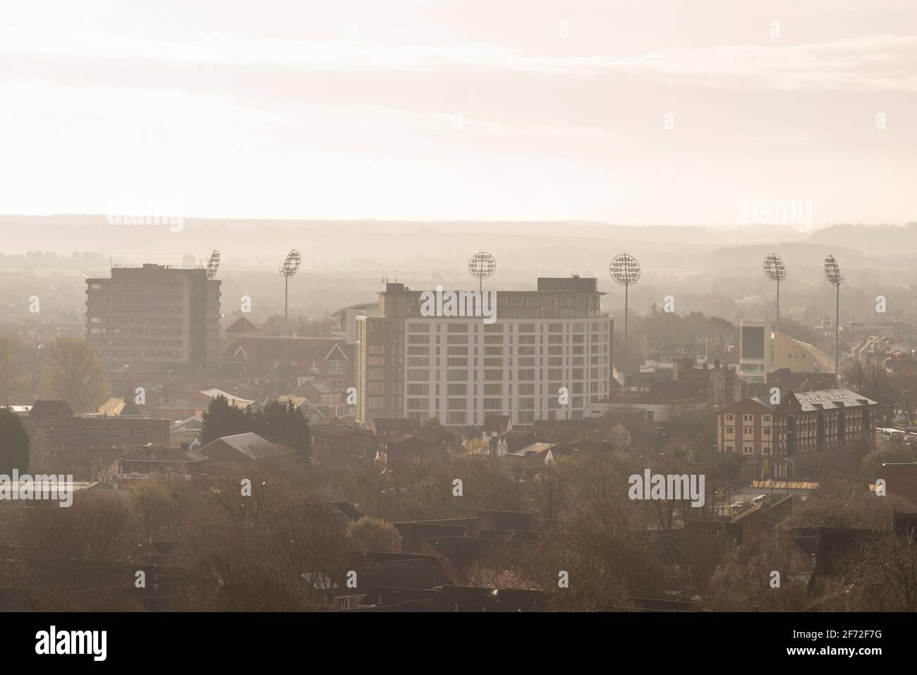 West Bridgford and Trent Bridge, viewed from the roof of the Unity