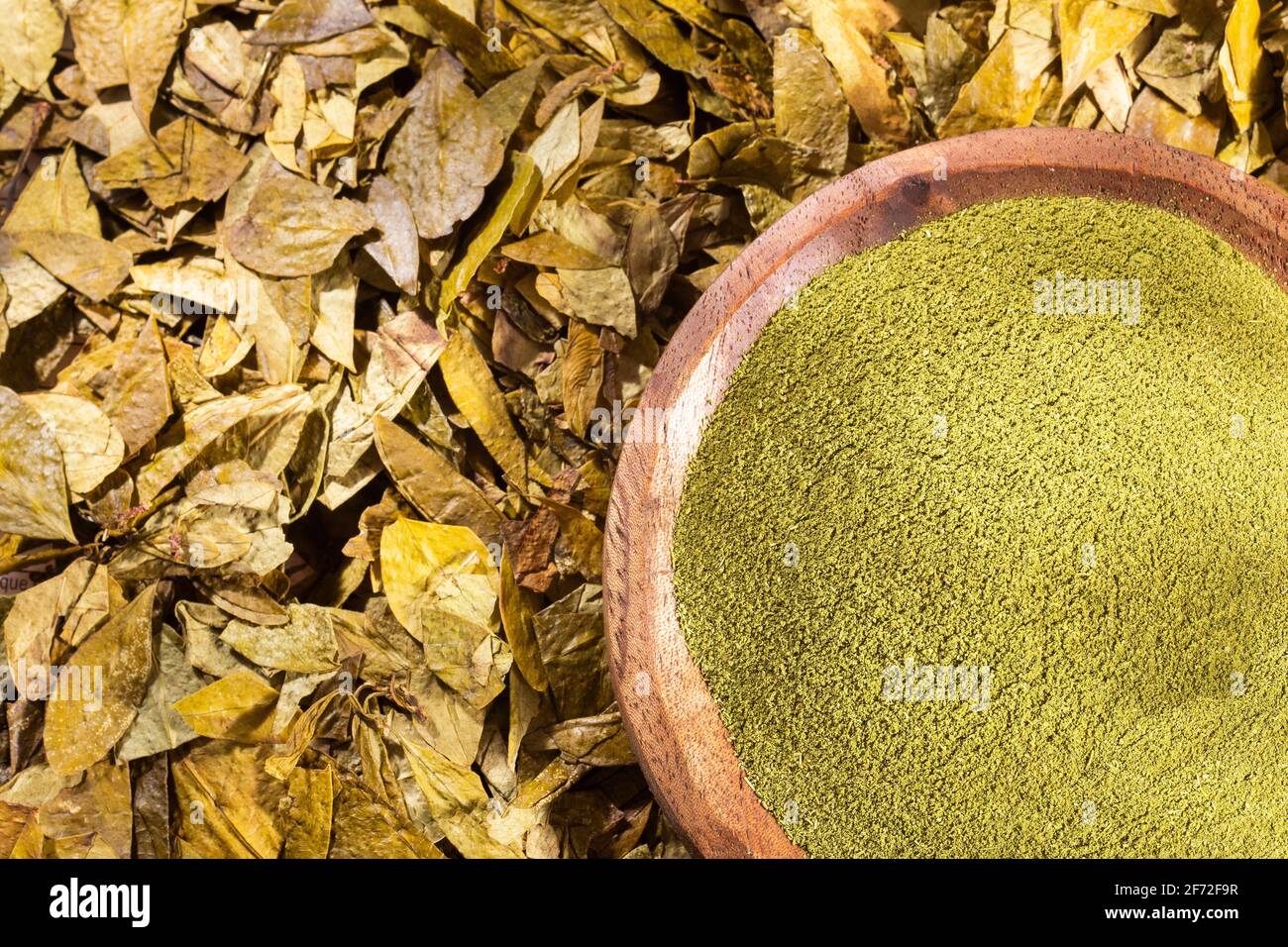 Coca leaves and flour Erythroxylum coca Stock Photo Alamy