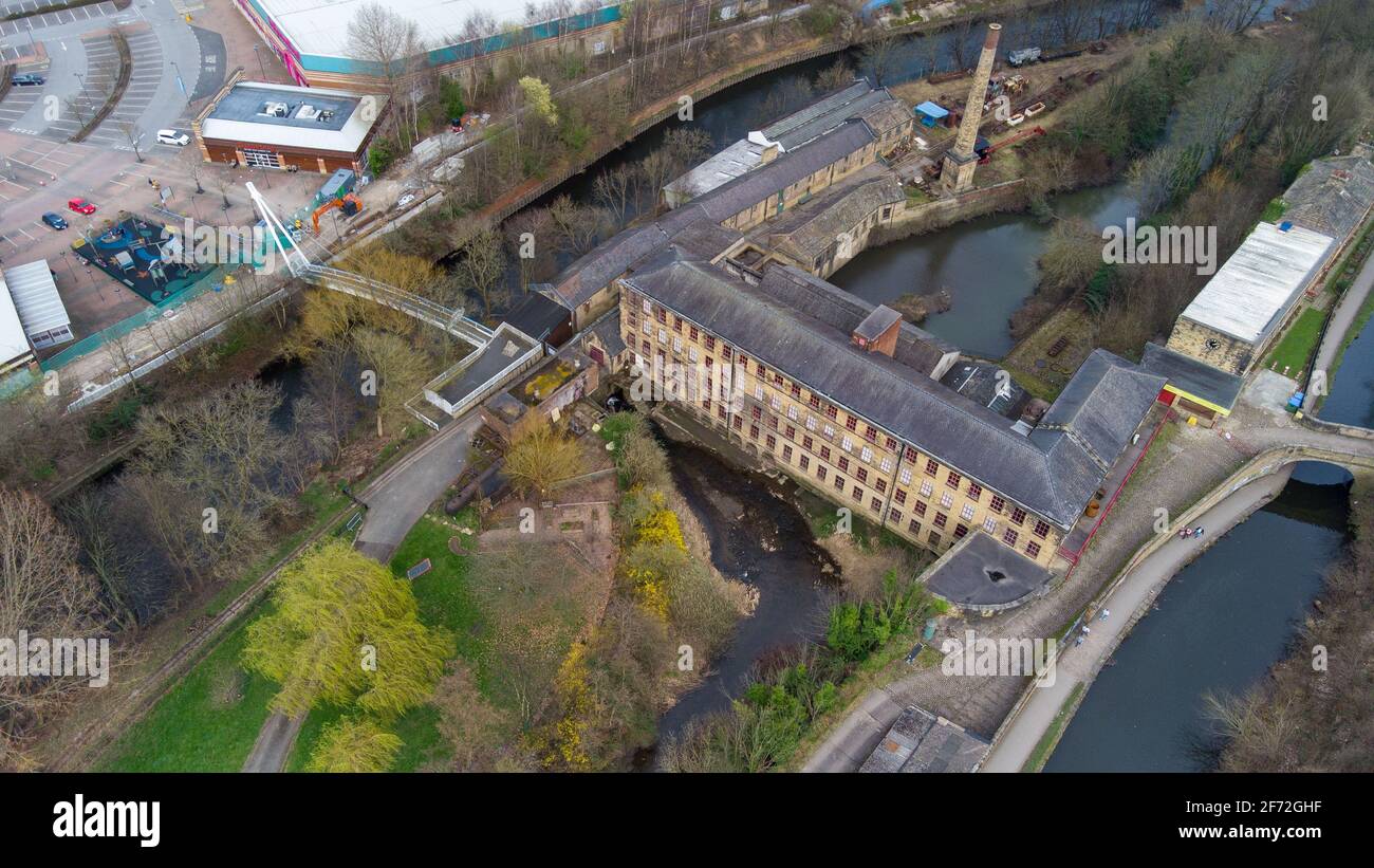 Aerial photo of the village of Armley in the city of Leeds in the UK