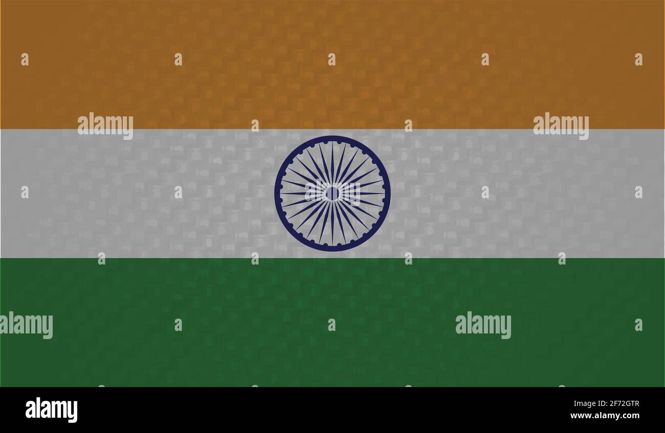 India Flag With Waving Grunge Texture Vector Background Stock Vector