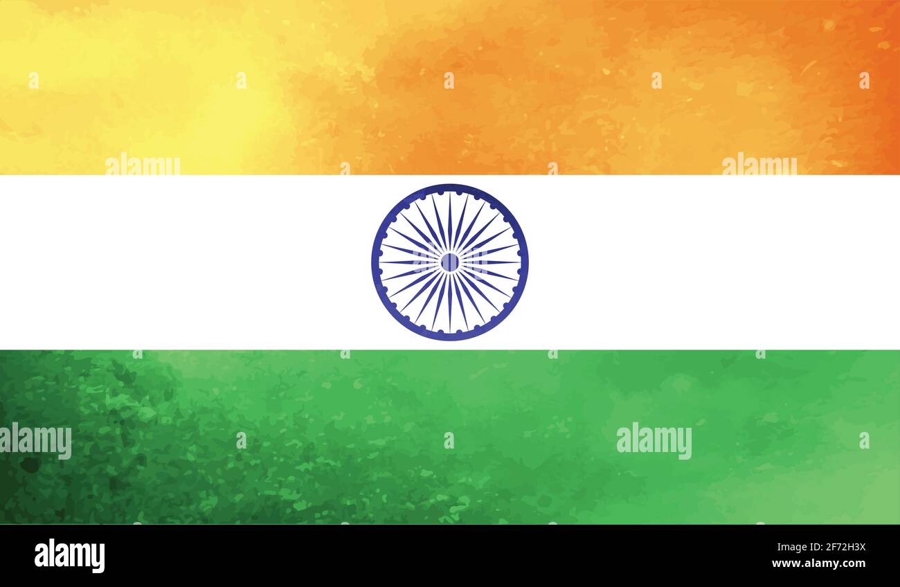 India flag with waving grunge texture. Vector background Stock Vector ...