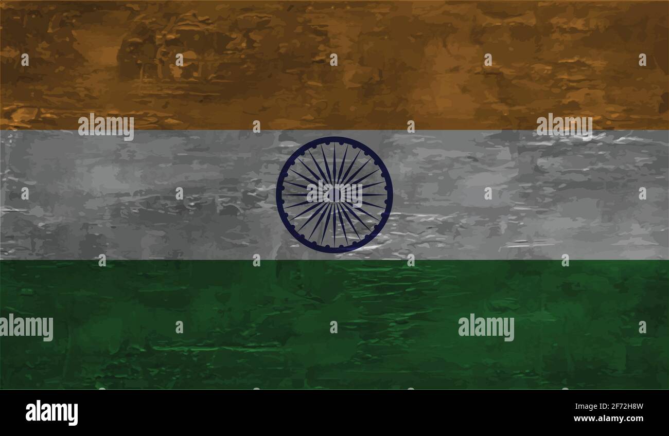 India flag with waving grunge texture. Vector background Stock Vector ...