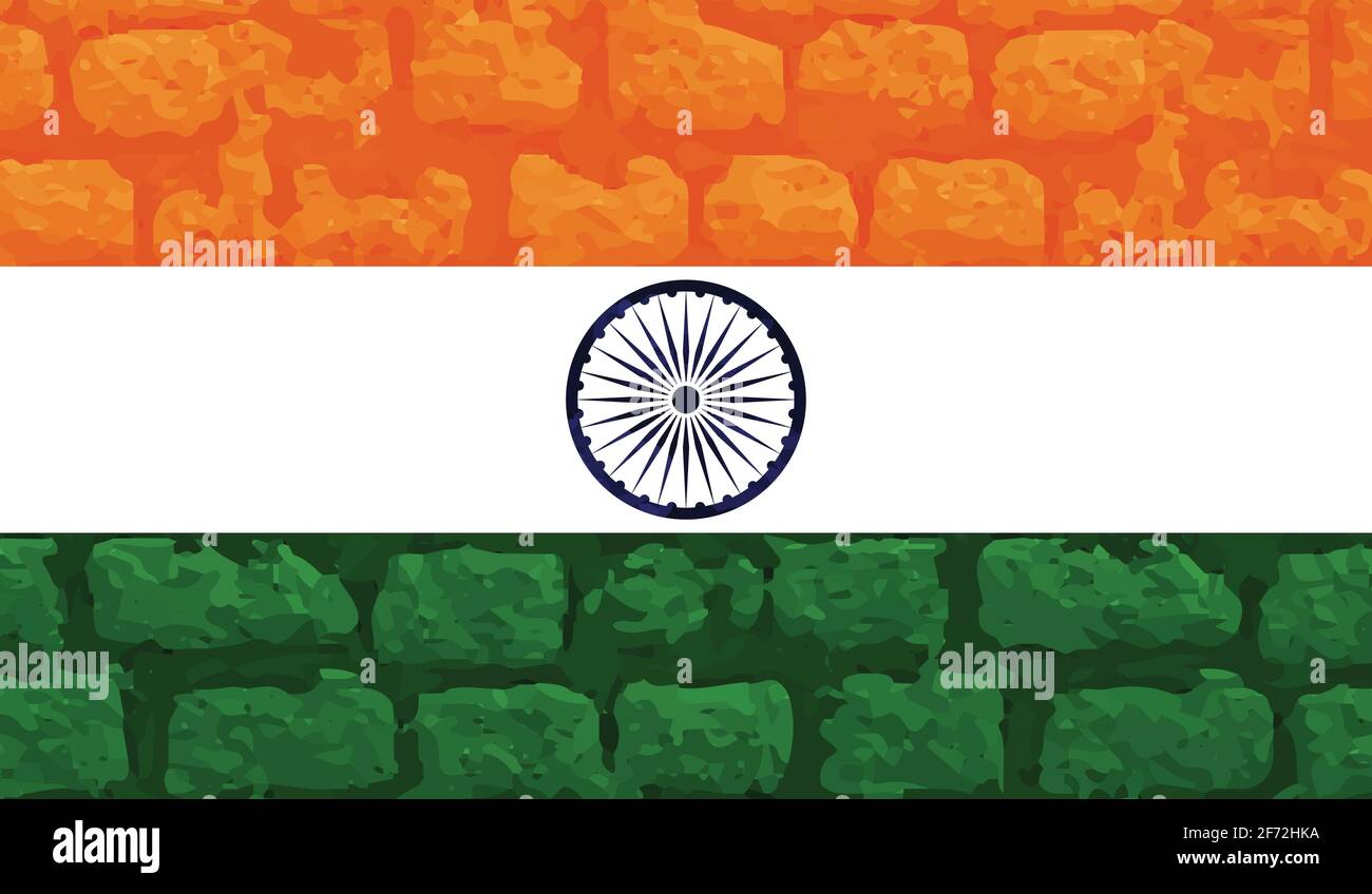 India flag with waving grunge texture. Vector background Stock Vector ...