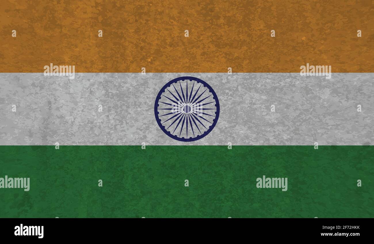 India flag with waving grunge texture. Vector background Stock Vector ...