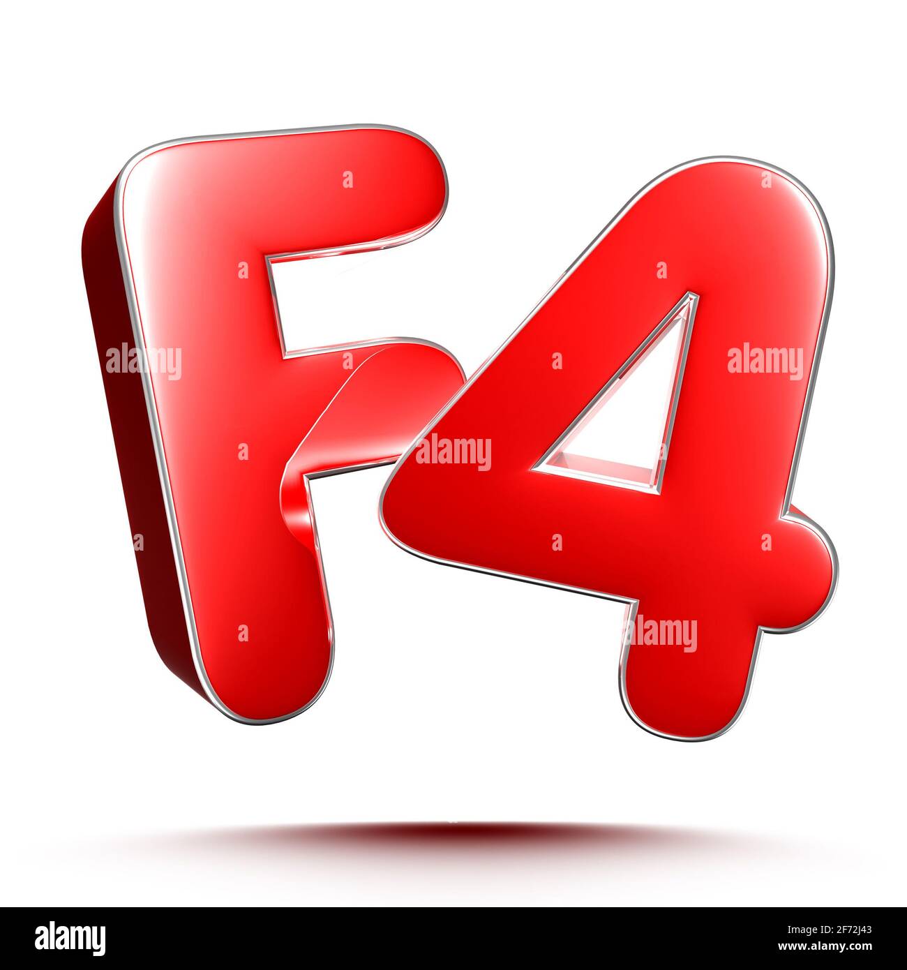 F4 Red 3d Illustration On White Background With Clipping Path Stock