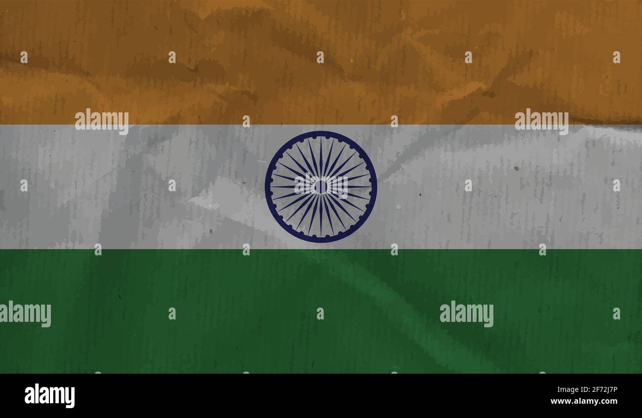 India flag with waving grunge texture. Vector background Stock Vector ...