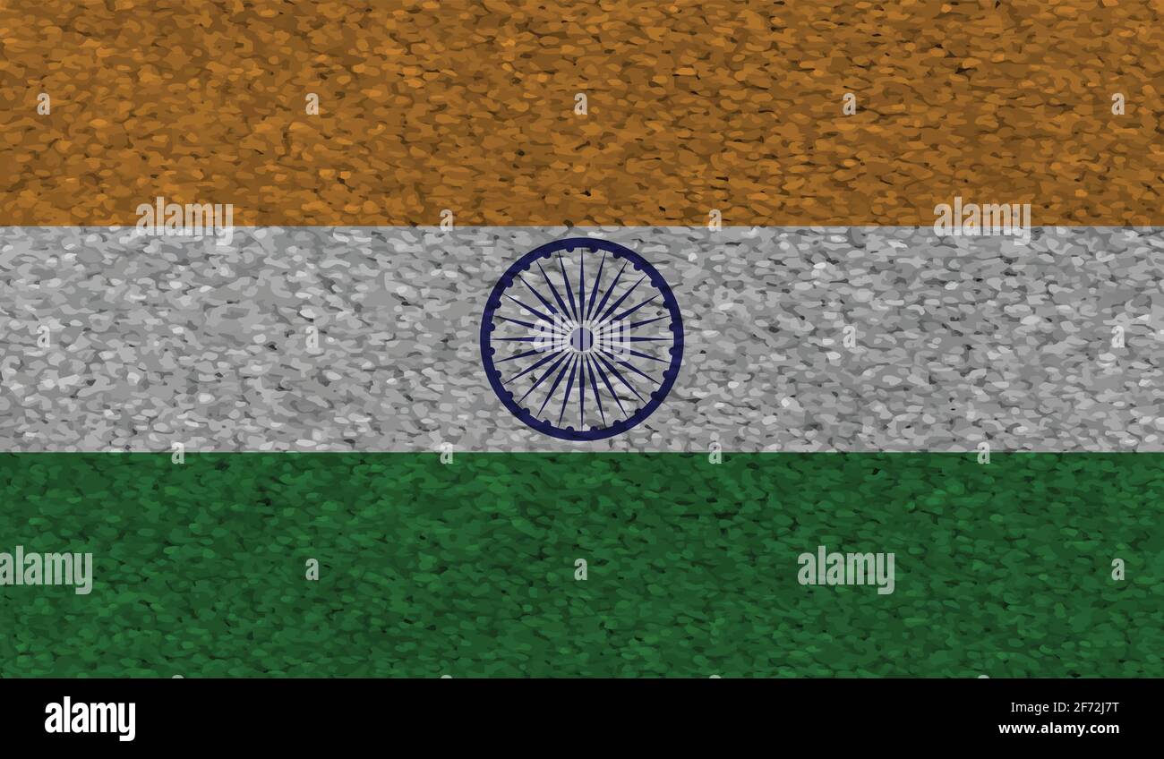 India Flag With Waving Grunge Texture Vector Background Stock Vector