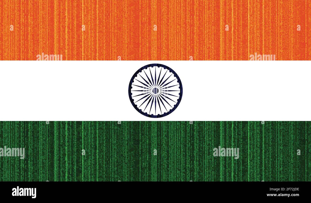 India flag with waving grunge texture. Vector background Stock Vector ...