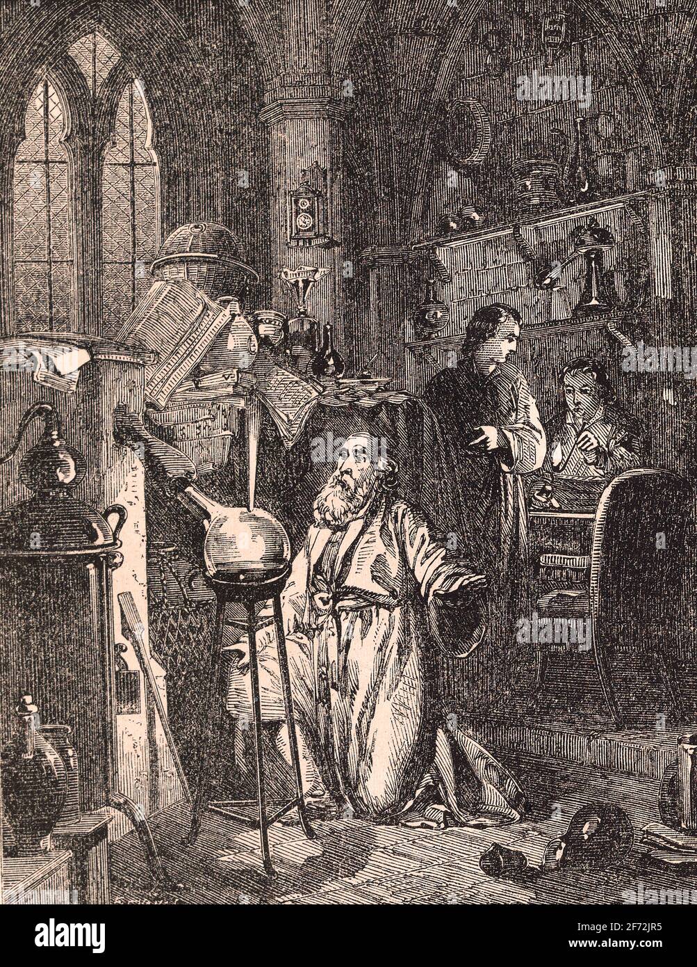 Alchemist in his Laboratory -playbook of metals by Pepper, John Henry, 1821-1900 Stock Photo