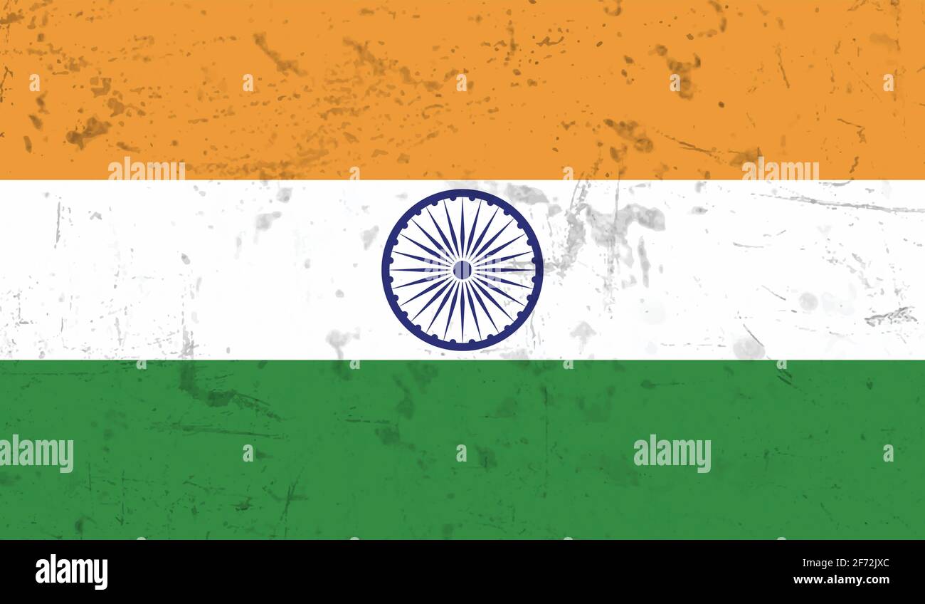 India flag with waving grunge texture. Vector background Stock Vector ...