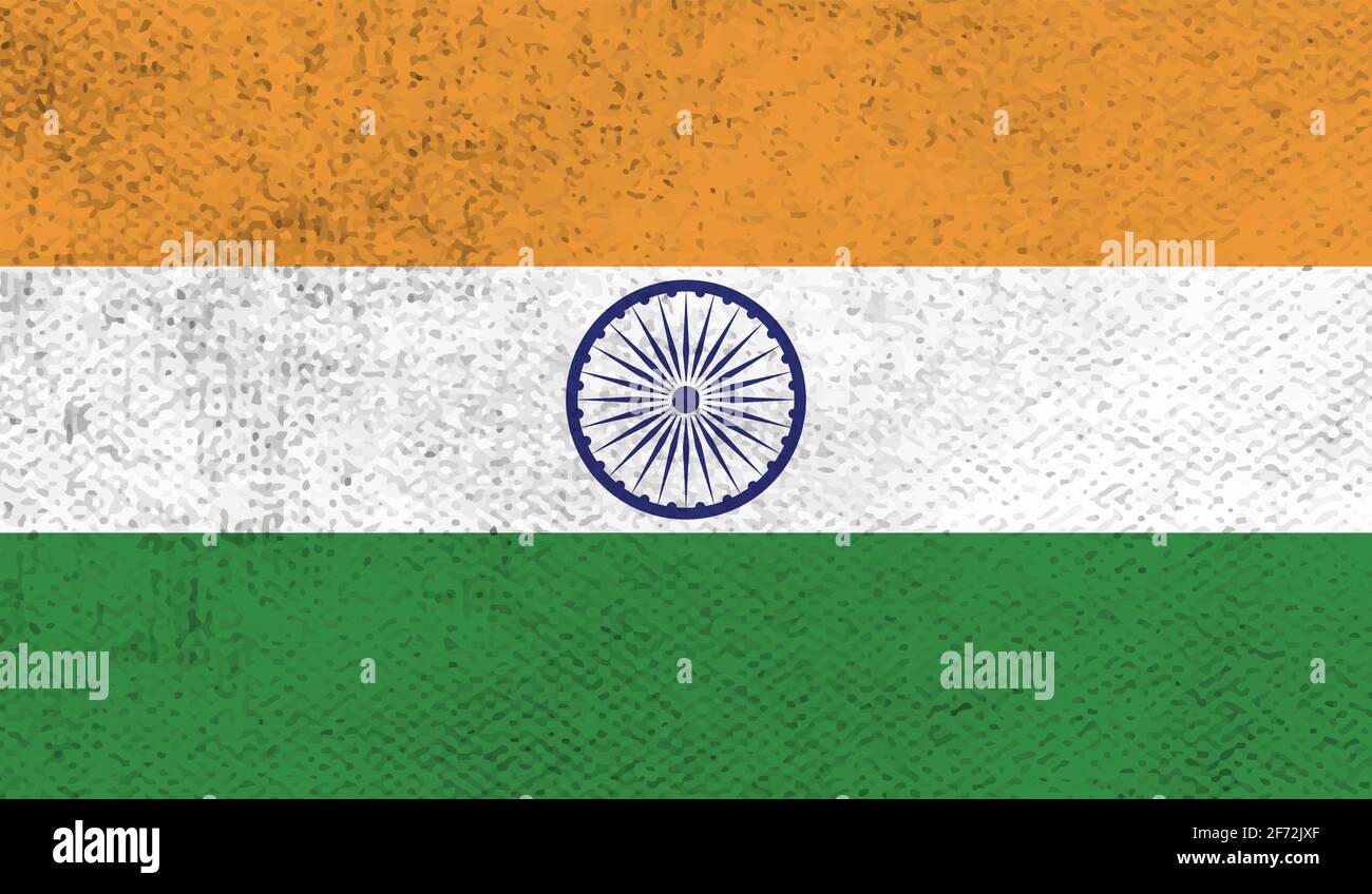 India flag with waving grunge texture. Vector background Stock Vector ...