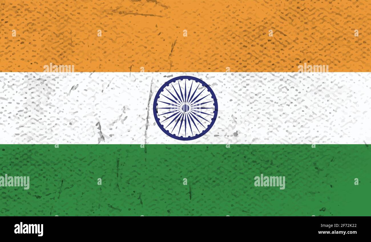 India flag with waving grunge texture. Vector background Stock Vector ...