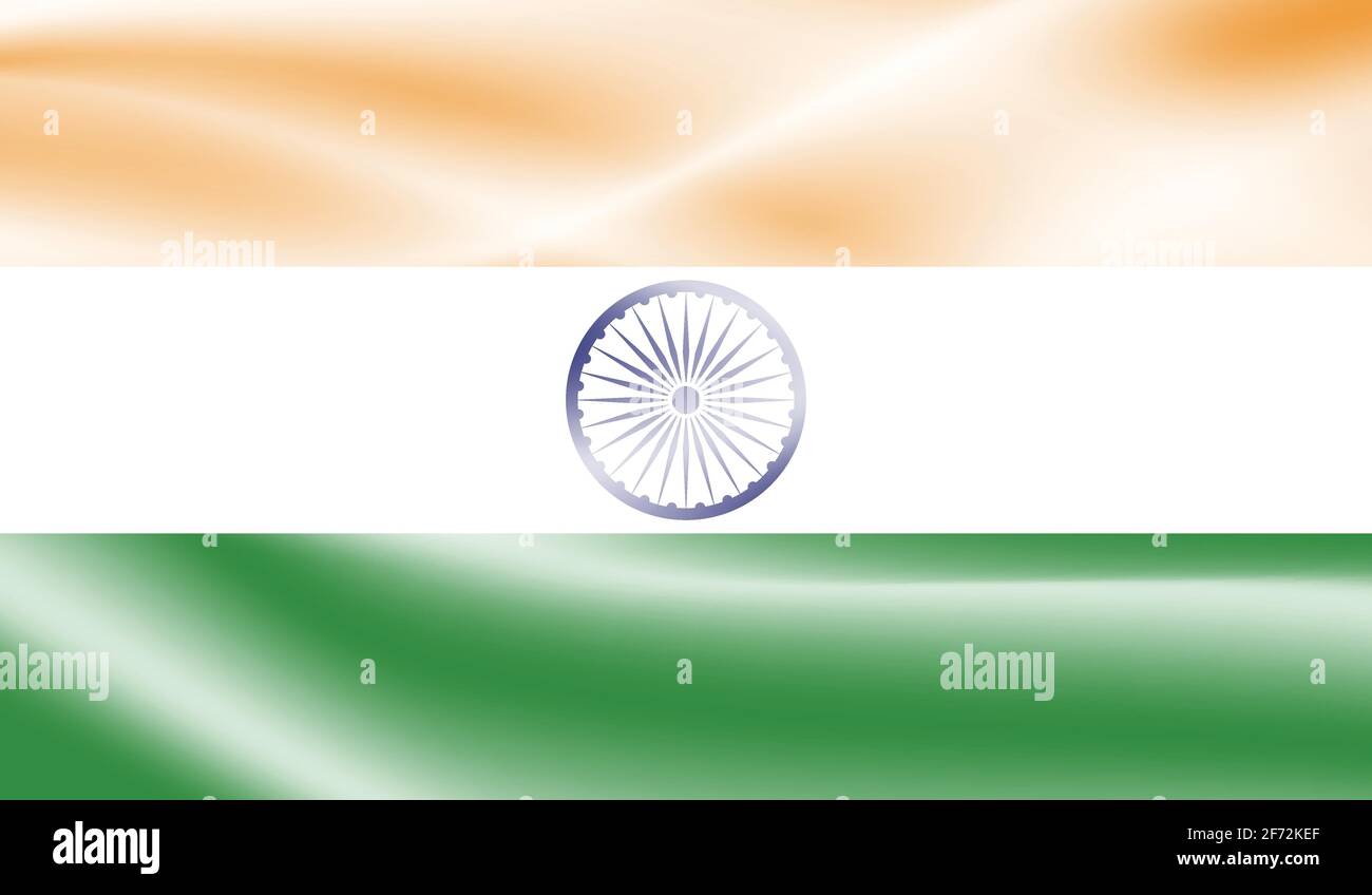 India Flag With Waving Grunge Texture Vector Background Stock Vector