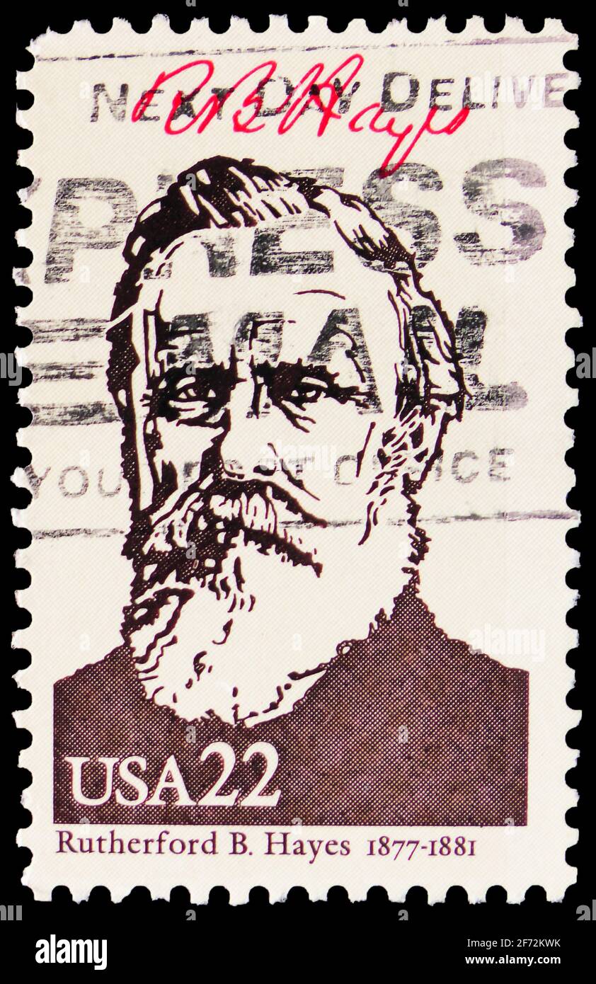 MOSCOW, RUSSIA - DECEMBER 22, 2020: Postage stamp printed in United ...