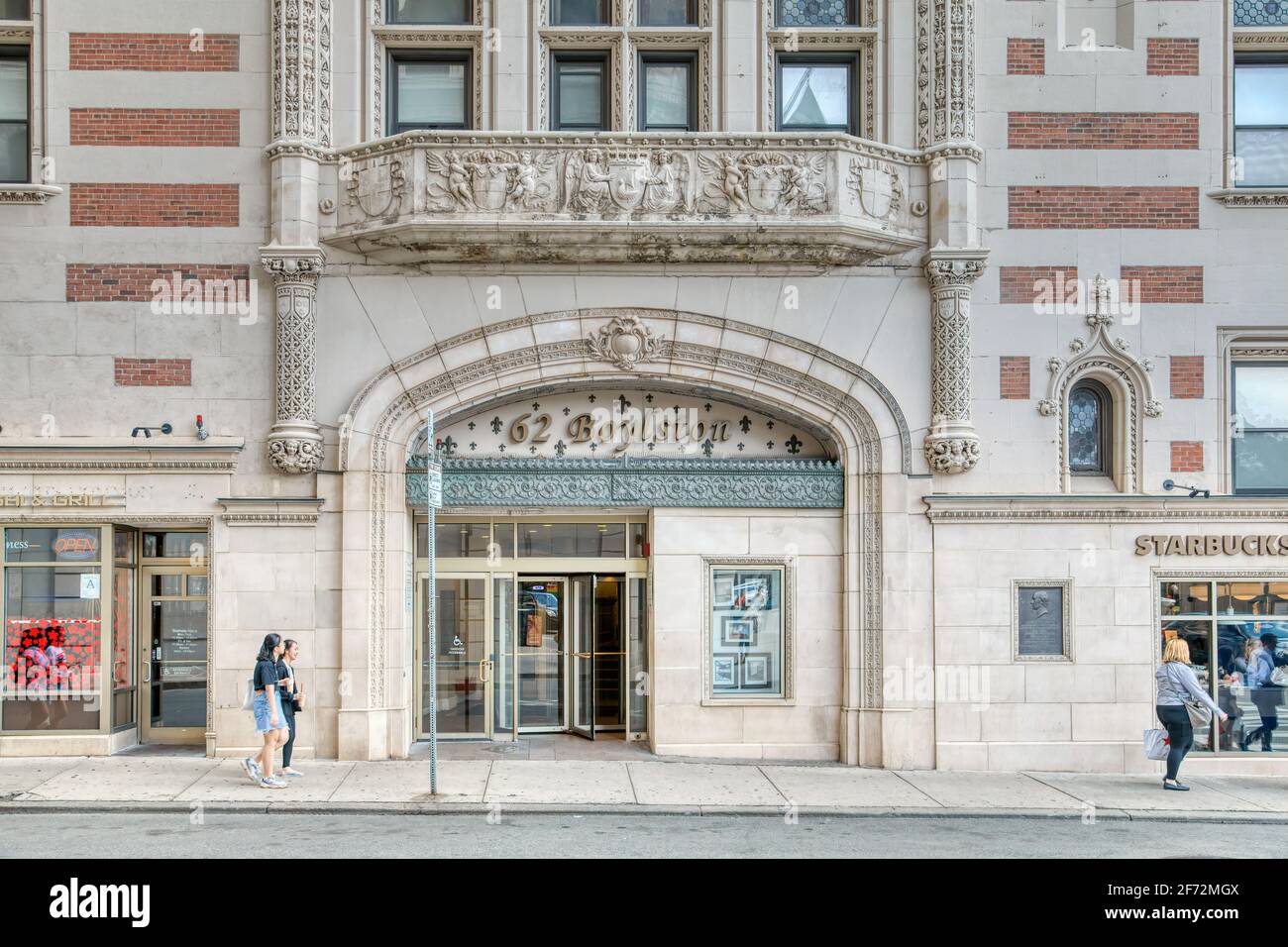 Former Hotel Touraine at 62 Boylston Street is now 62 on the Park Apartments in Boston, Massachusetts. Stock Photo
