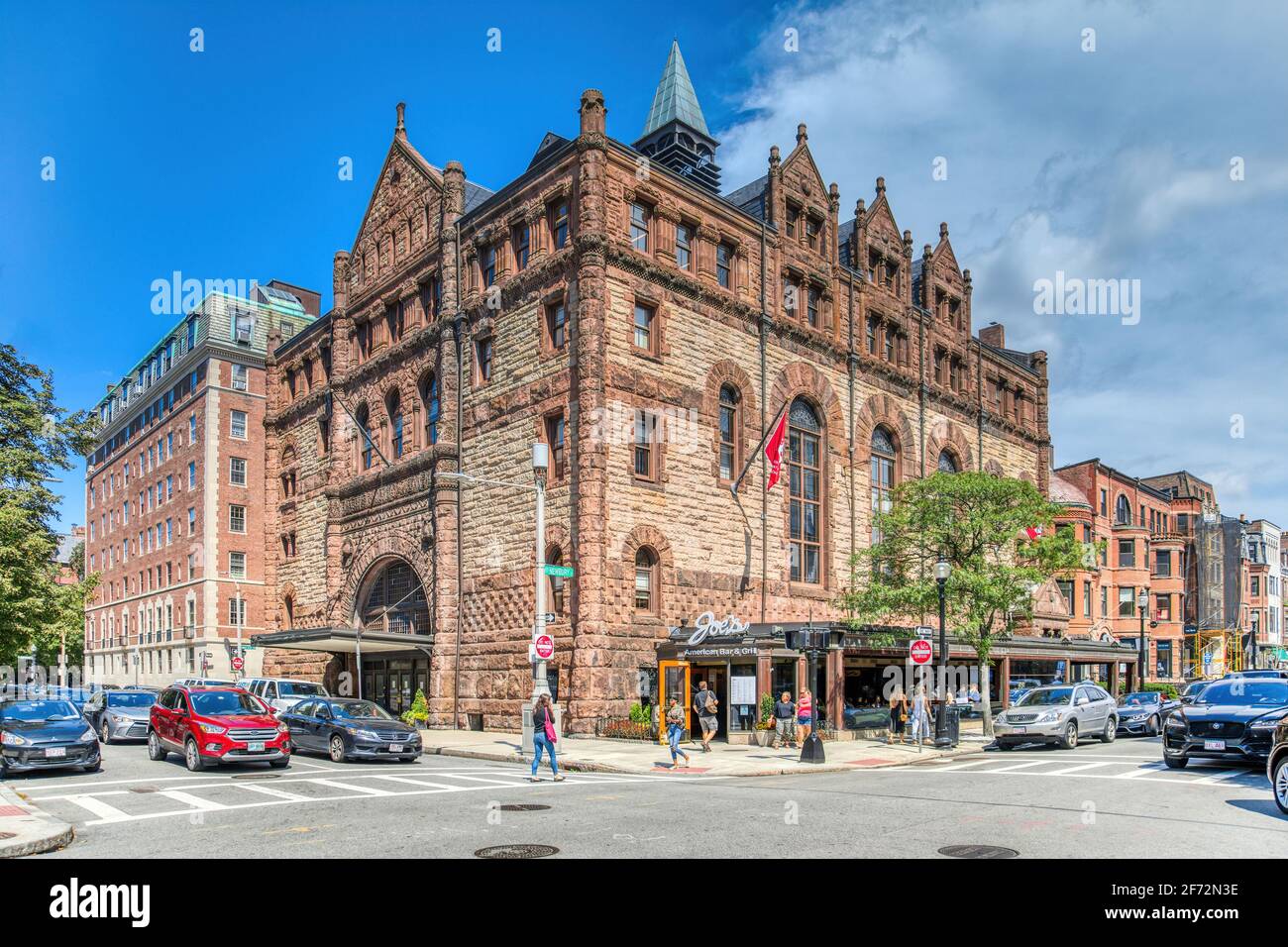 Exeter Street Theatre Building, 26 Exeter Street, originally First Spiritual Temple church, now a school in Boston's Back Bay. Stock Photo