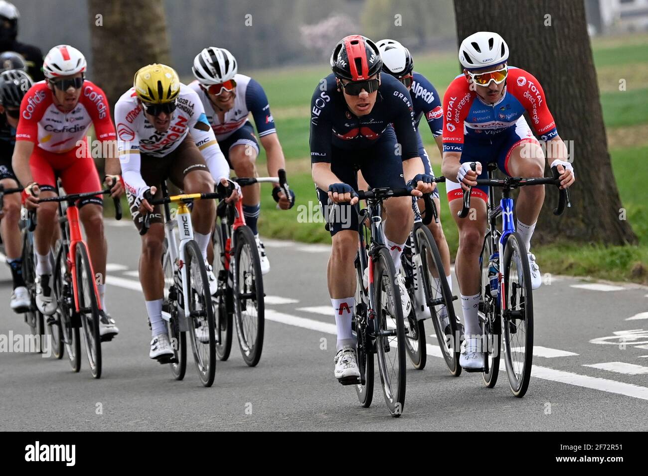 Dutch Dylan van Baarle of Ineos Grenadiers and French Anthony Turgis of  Total Direct Energie pictured in action during the 105th edition of the  'Ronde Stock Photo - Alamy