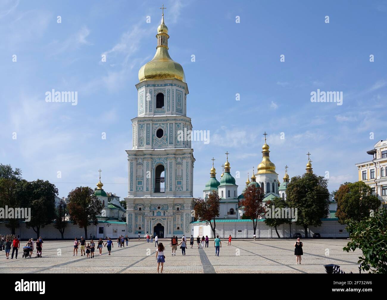 St. Sophia Square and former Orthodox Church St. Sophia Cathedral, UNESCO World Heritage Site, Kiev, Ukraine Stock Photo