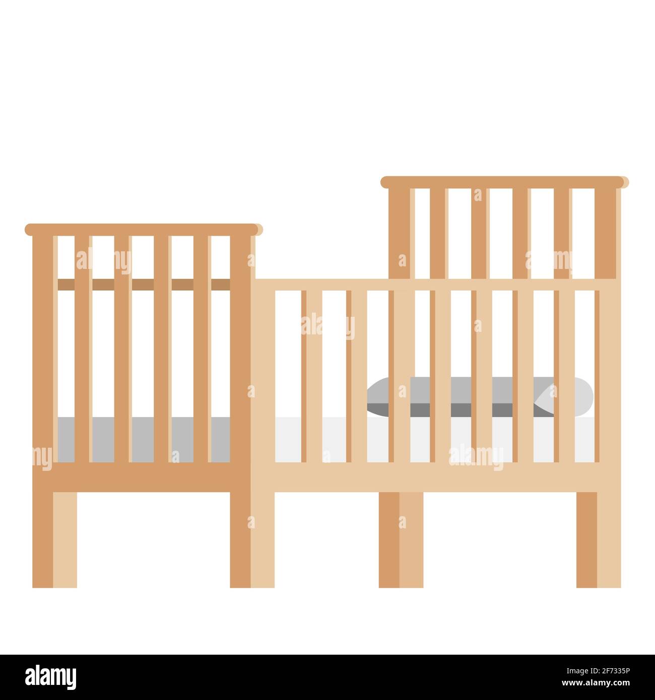 Cartoon isolated object nursery crib cot baby bed Stock Vector Image & Art  - Alamy