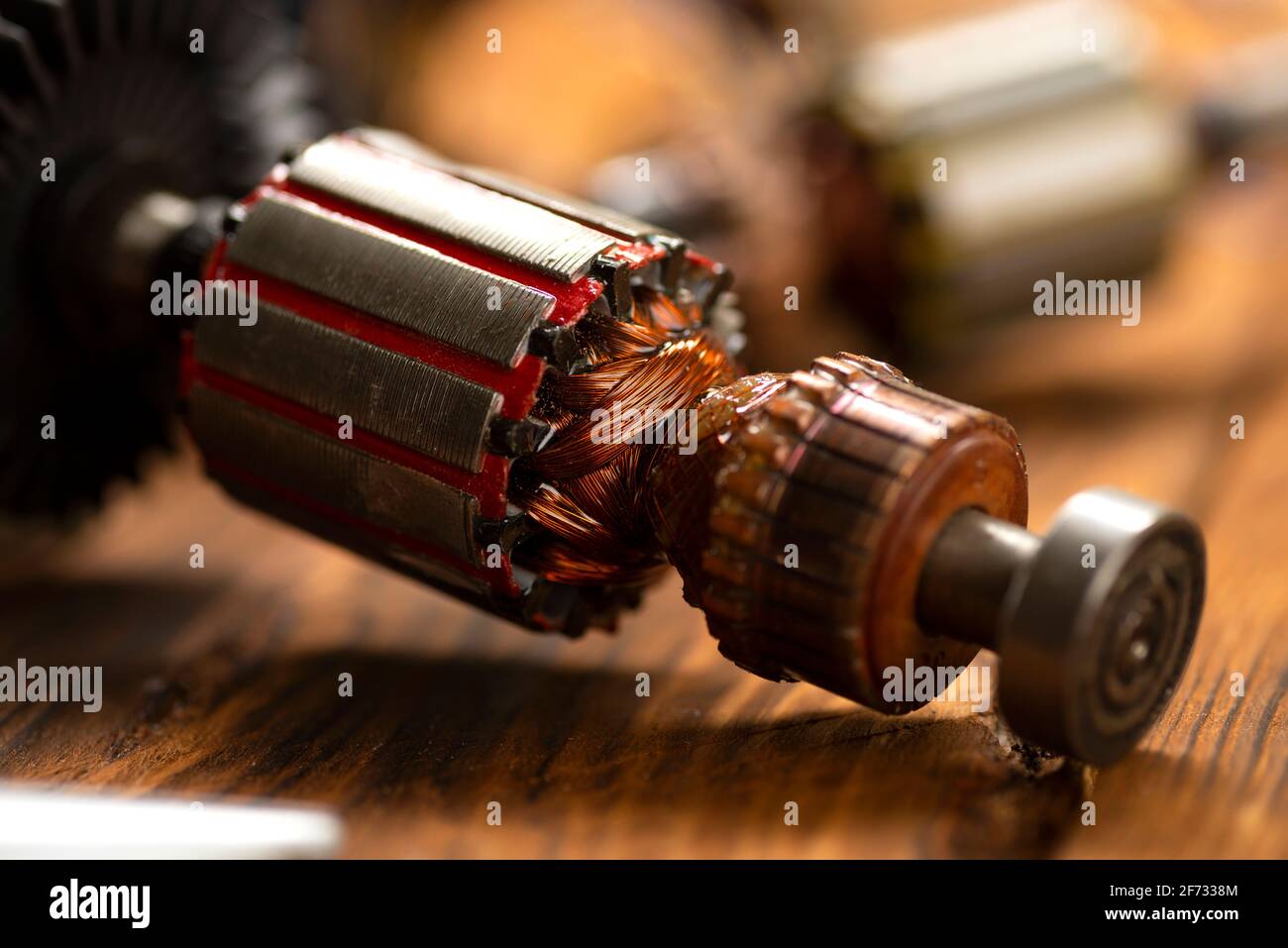 Power tool repair. Details of electrical appliance and repair tools on