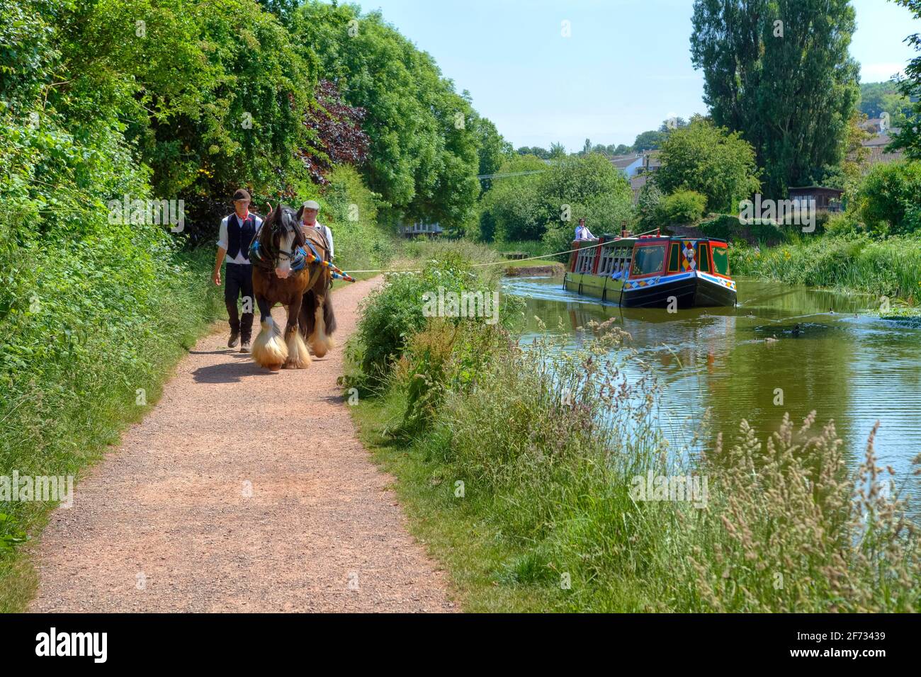Horse barge, Great Western Canal in Tiverton, Devon, England, Great